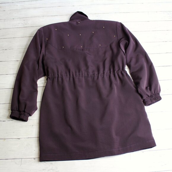 Leon James Vintage Women's Jacket Size S Petite Purple Studded Cinch Waist - Picture 6 of 7
